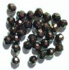 25 8mm Faceted Metallic Copper AB Firepolish Beads